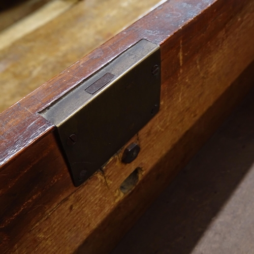 2141 - A 19th century mahogany 5-drawer chest with bracket feet, W102cm, H102cm, D45cm