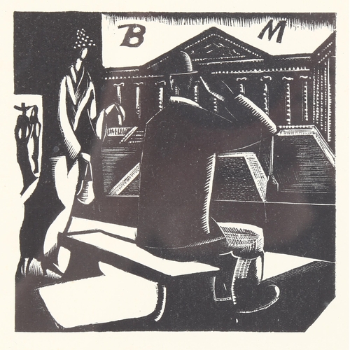 100 - Paul Nash, woodcut print, Close Up, 1923, from an edition of 1,000 copies, image 11cm x 10cm, framed