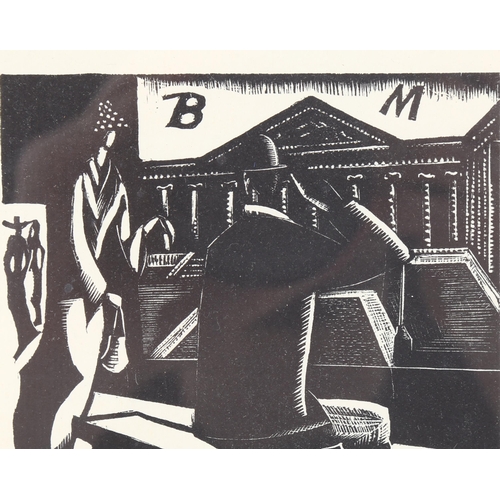 100 - Paul Nash, woodcut print, Close Up, 1923, from an edition of 1,000 copies, image 11cm x 10cm, framed