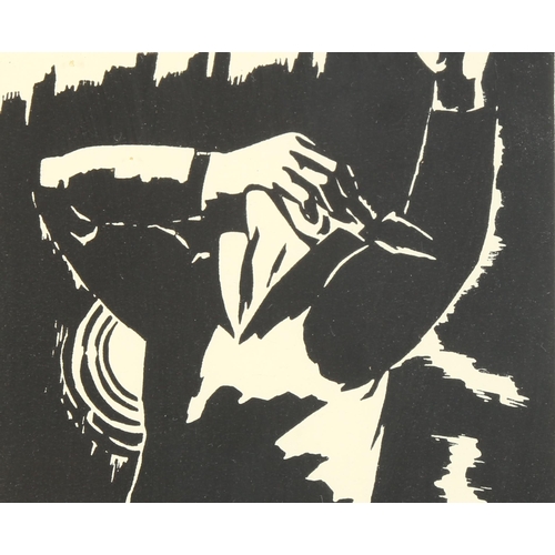 101 - Frans Masereel, woodcut print, despair, 1931, image 20cm x 13cm, framed