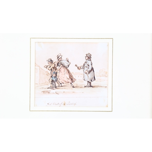 120 - Paul Sandby (circa 1730 - 1809), pair of ink and watercolour caricature sketches, unsigned, Abbott &... 