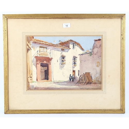 13 - Lionel Arthur Lindsay (1874 - 1961), watercolour, The House With The Red Door Ronda, signed with Col... 