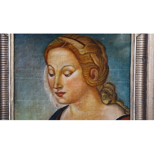 135 - After Raphael, early 20th century oil on canvas, portrait, 40cm x 31cm, framed