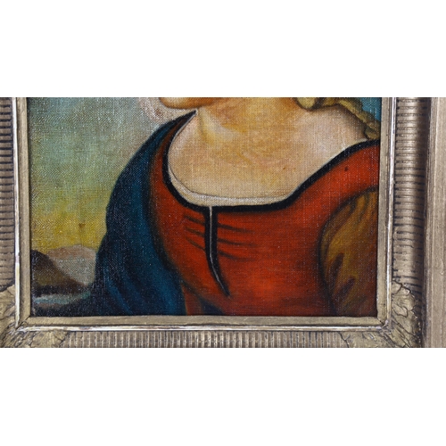 135 - After Raphael, early 20th century oil on canvas, portrait, 40cm x 31cm, framed