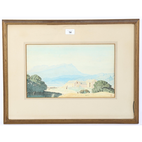 14 - Charles March Gere (1869 - 1957), watercolour, summer heat in Wales, signed with monogram, dated 192... 