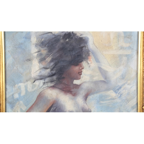 152 - S Preston, oil on board, female nude, signed, 50cm x 40cm, framed