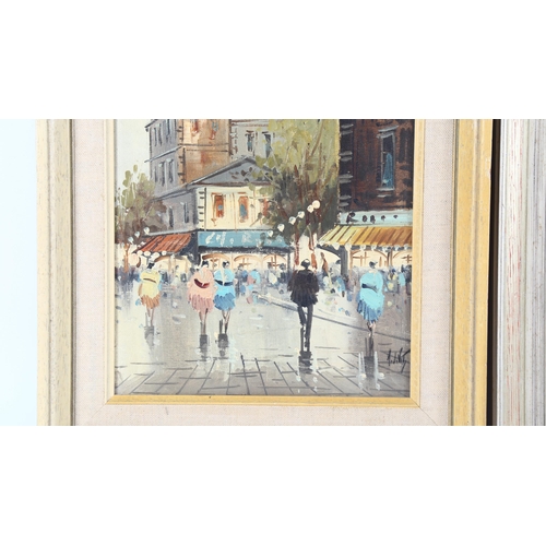 154 - Antonio Devity (1901 - 1993), pair of oils on canvas, Parisian scenes, 27cm x 21cm, framed