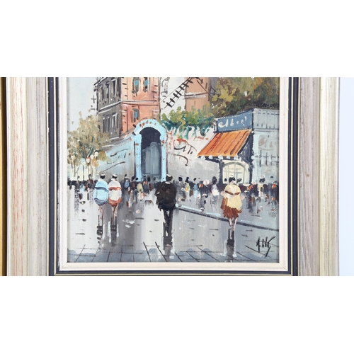 154 - Antonio Devity (1901 - 1993), pair of oils on canvas, Parisian scenes, 27cm x 21cm, framed