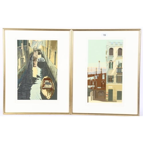 158 - Graham Bannister, 4 limited edition colour screenprints, scenes in Venice, from an edition of 300 co... 