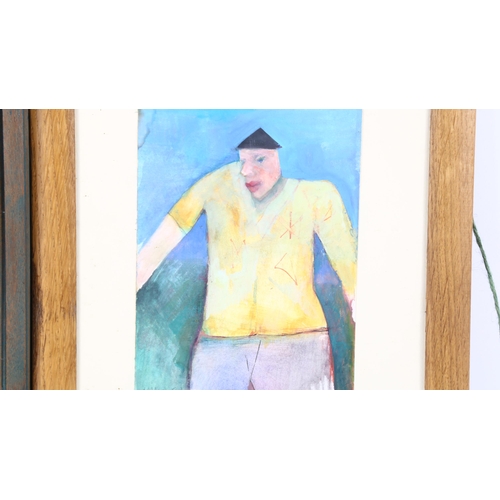 168 - Mana Lagereholm (1946 - 2001), 2 watercolours, modernist figures, largest 21cm x 15cm, framed (2)