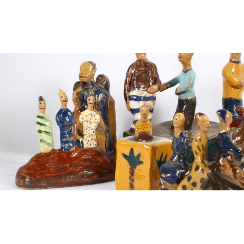 173 - Mana Lagereholm (1946 - 2001), collection of Studio pottery figures, largest height 25cm