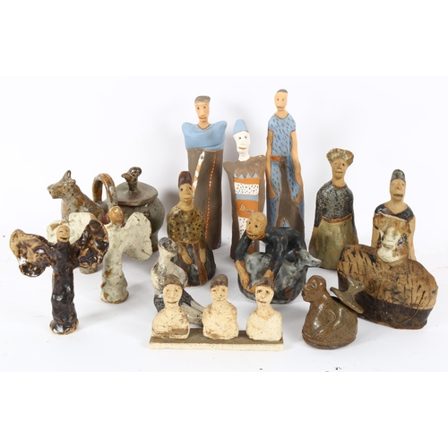 175 - Mana Lagereholm (1946 - 2001), collection of Studio pottery figures, largest height 25cm