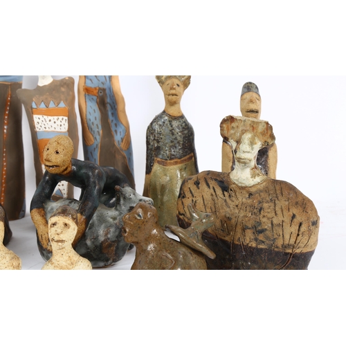 175 - Mana Lagereholm (1946 - 2001), collection of Studio pottery figures, largest height 25cm