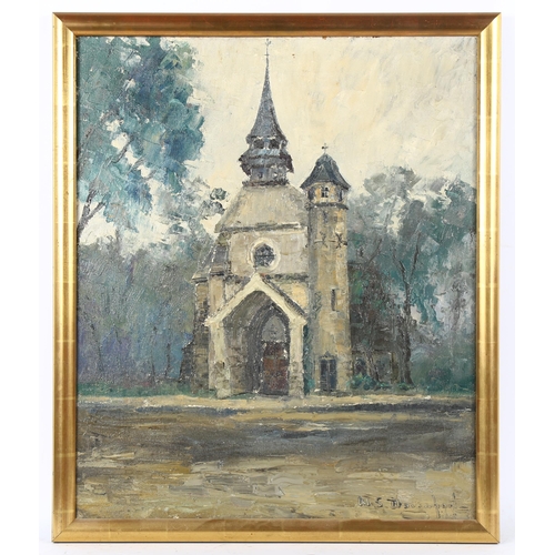 181 - W S Davenport, oil on canvas, church buildings, signed, 65cm x 53cm, framed