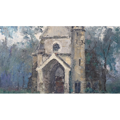 181 - W S Davenport, oil on canvas, church buildings, signed, 65cm x 53cm, framed