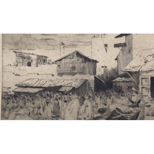 188 - David Donald (flourished 1895 - 1925), etching Tangier, signed in pencil, plate 18cm x 28cm, unframe... 