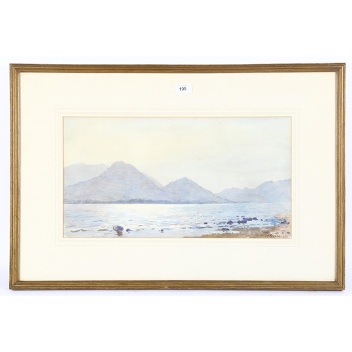 195 - Cedric Kennedy, watercolour, landscape, signed and dated 1917, 28cm x 51cm, framed