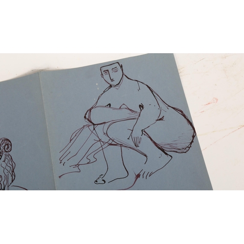 204 - **DESCRIPTION CHANGE** *Circle of* Jacob Epstein (1880 - 1959), sketchbook page of studies in pen an... 