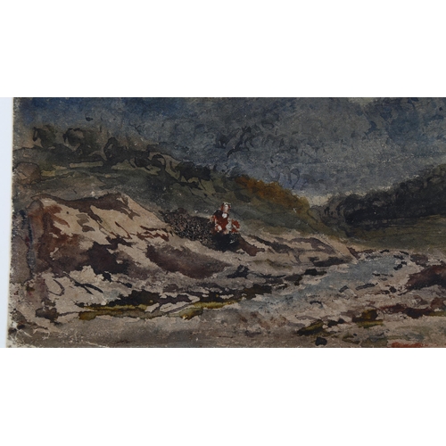 208 - David Cox (1809 - 1885), watercolour, mountainous landscape, circa 1840s, annotated verso, 22cm x 32... 