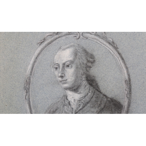 211 - Samuel Woodforde RA (1763 - 1817), charcoal/chalk on blue paper, circa 1790, military portrait study... 