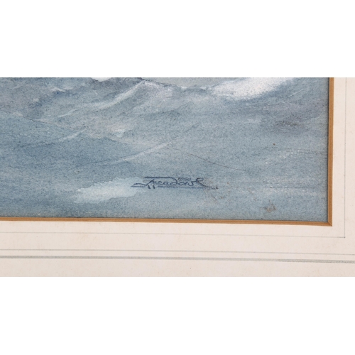 235 - Meadows, watercolour, Second World War sea battle scene, signed and dated 1941, 34cm x 51cm, mounted