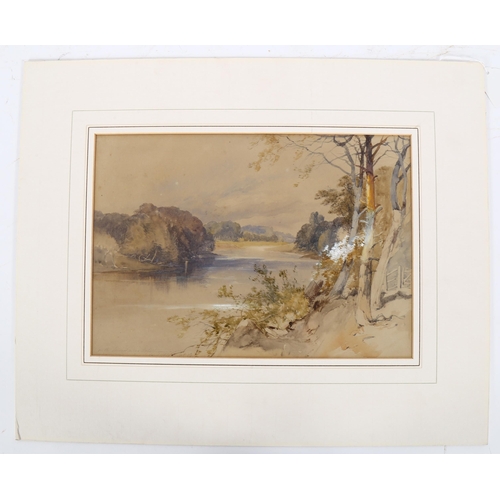 239 - 19th century British School watercolour, landscape, unsigned, 26cm x 36cm, mounted