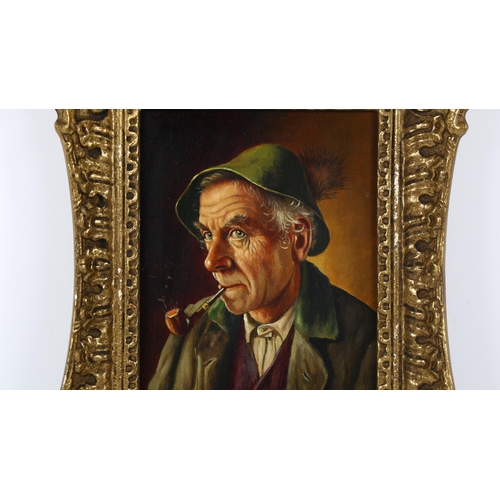 251 - Walter Roessler (1893 - 1960), oil on board, portrait of a man, signed, 19cm x 15cm, framed