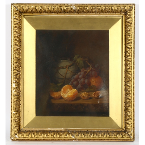 267 - H E Ward, oil on canvas, still life, signed, 35cm x 30cm, framed