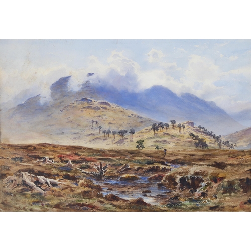 275 - Herbert Moxon Cook (1844 - 1929), watercolour, mountain landscape, signed, 38cm x 54cm, framed