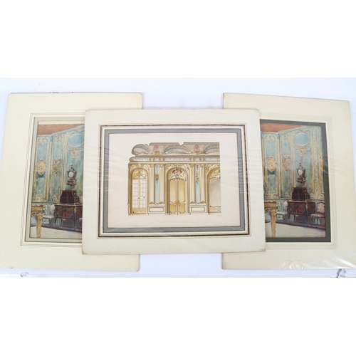 281 - A group of architectural prints, mounted (8)