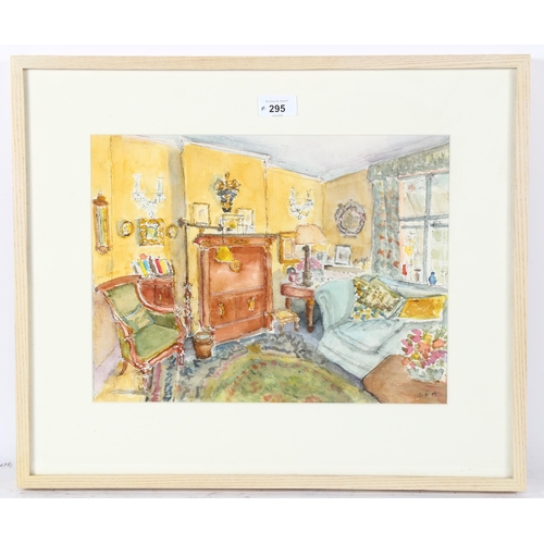 295 - Sam Beazley, watercolour, interior scene, signed, 27cm x 35cm, framed