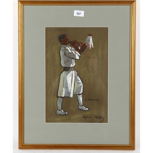 307 - Sylvia Molloy (1914 - 2008), coloured pastels, East African bandsman, signed, 37cm x 24cm, framed