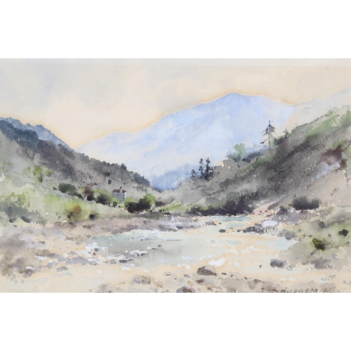 309 - Early 20th century watercolour, Valle Anzasca Italy, signed with monogram, 17cm x 25cm, framed