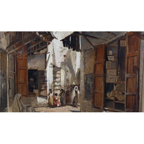 319 - John Varley (1850 - 1933), oil on canvas, North African street scene, signed, 59cm x 44cm, framed