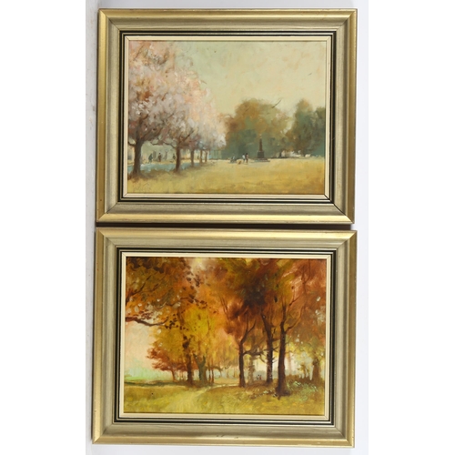 331 - Jon Peaty (1914 - 1991), pair of oils on board, Castle Howard, Brideshead, and scene near Walton Yor... 