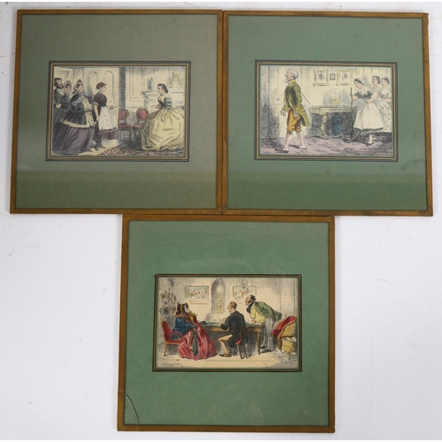 335 - John Leech (1817 - 1864), group of hand coloured engravings circa 1858, illustrations from Ask Mamma... 