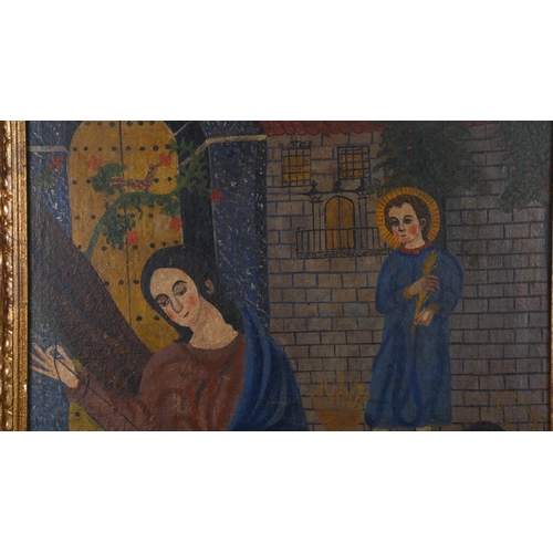 40 - 20th century Cusco/Spanish School, oil on canvas, religious composition, unsigned, 85cm x 65cm, fram... 