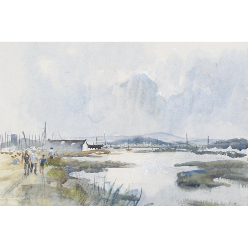 62 - Elizabeth Scott-Moore (1902 - 1993), watercolour, wet wintery weather Kent, signed, 37cm x 55cm, fra... 