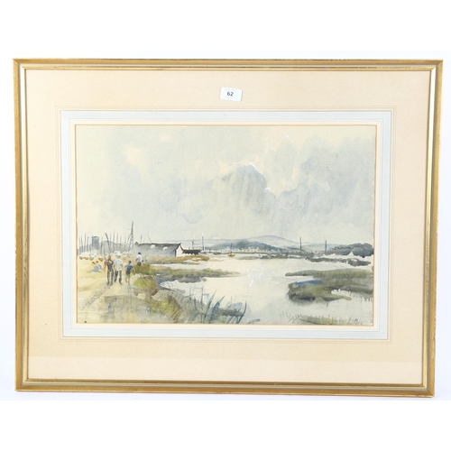 62 - Elizabeth Scott-Moore (1902 - 1993), watercolour, wet wintery weather Kent, signed, 37cm x 55cm, fra... 