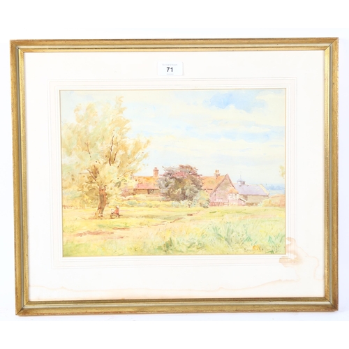 71 - Berenger Benger, watercolour, Welsh farm scene, signed and dated 1896, 26cm x 35cm, framed