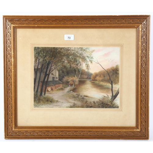 73 - J Crosthwaite, 2 watercolours, rural scenes, signed, 24cm x 35cm, framed