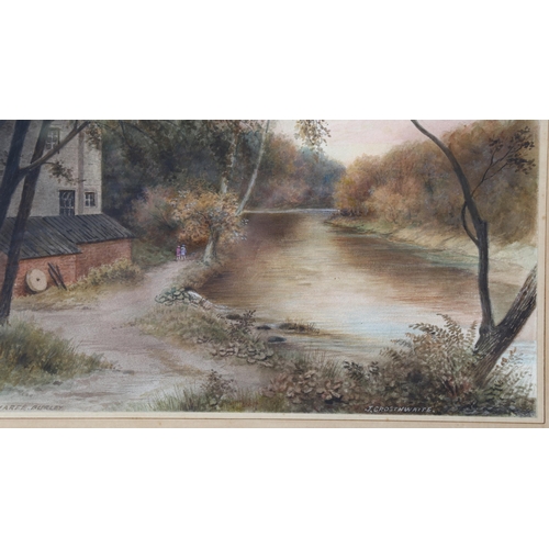 73 - J Crosthwaite, 2 watercolours, rural scenes, signed, 24cm x 35cm, framed