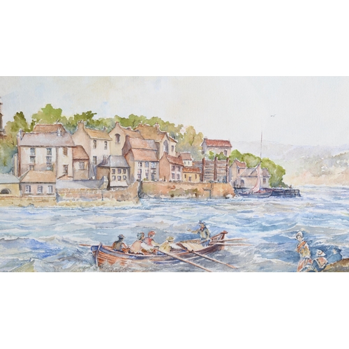 75 - Richard Sheridan, watercolour, harbour scene, signed, 50cm x 70cm, framed