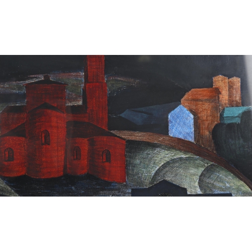 88 - Mid-20th century mixed media, Romanesque church at Segovia, unsigned, 24cm x 39cm, framed