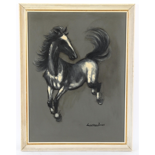 91 - Barry Leighton Jones, oil on board, Chinese horse, signed, 60cm x 45cm, framed