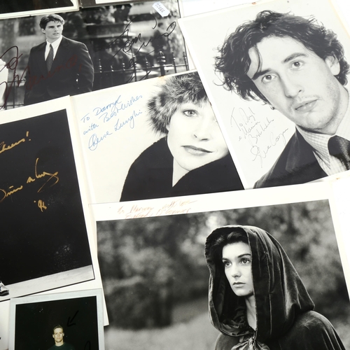 128 - Various autograph pictures, including Helena Bonham Carter, Tom Cruise, Hugh Grant, and various topo... 