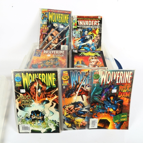 129 - A quantity of Marvel comics, including Wolverine and Invaders Meet Frankenstein (boxful)