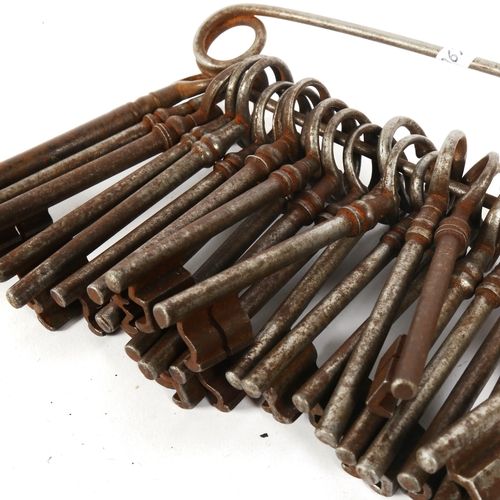 188 - A quantity of Antique steel keys