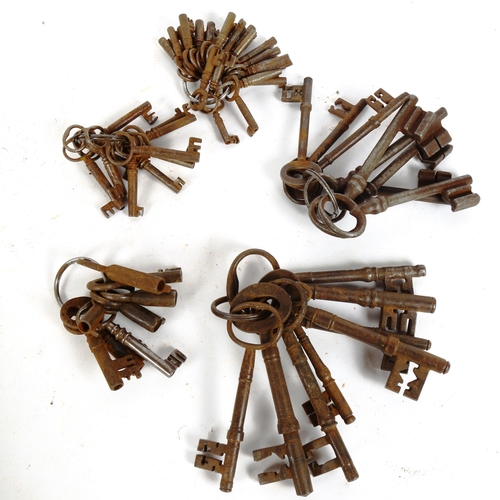 197 - A quantity of Antique steel keys