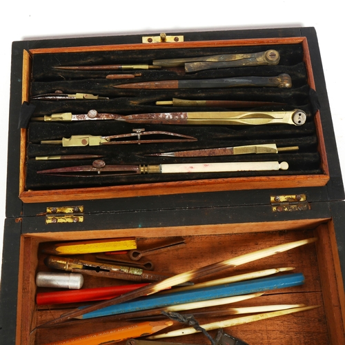 199 - A 19th century rosewood drafting set